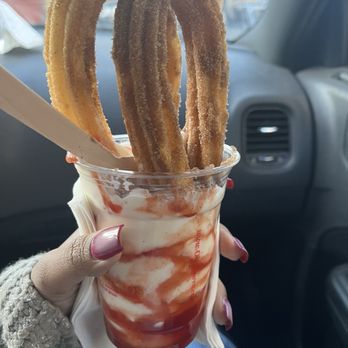 Ole Churros - I got the strawberry ice cream and it came with two churros for $ - Spanish Near Me - Paradise, Nevada Ole Churros - I got the strawberry ice cream and it came with two churros for $ - Spanish Near Me - Paradise, Nevada