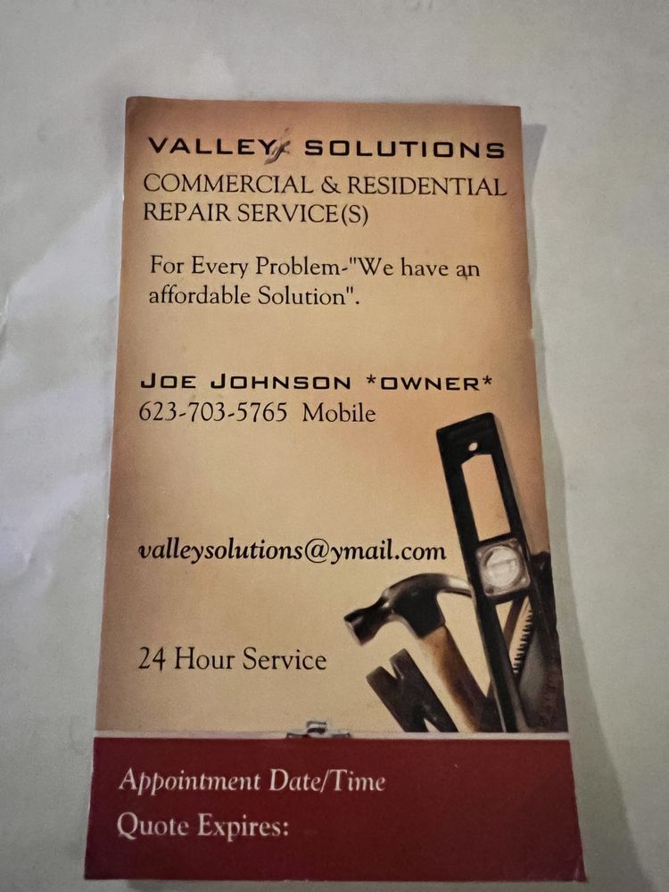 Slide of Valley Solutions