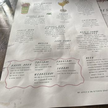 Strange Bird - Drink menu - Tiki Bars Near Me - Indianapolis, Indiana