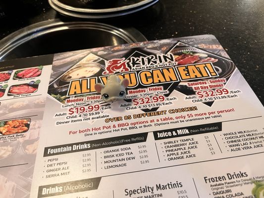 Menu photo 1 Kirin Asian BBQ and Hot Pot Springfield, MA