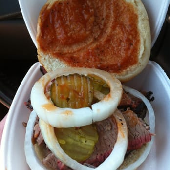 Heavy's Barbeque - Brisket sandwich - Barbeque Near Me - Hondo, Texas
