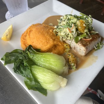 Conch Republic Seafood - Tuna entree with mashed sweet potato - yummy - Seafood Near Me - Key West, Florida