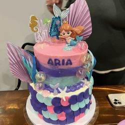 Two tier Mermaid cake with cream cheese frosting!