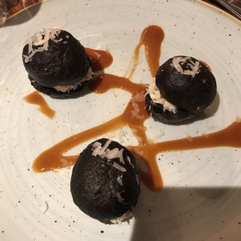 Stravaigin - Crab doughnuts- small but so yum - Scottish Near Me - Glasgow, GLG Stravaigin - Crab doughnuts- small but so yum - Scottish Near Me - Glasgow, GLG