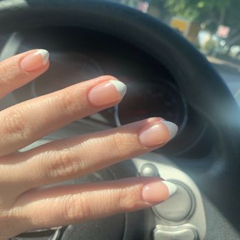Nailfie - Short almond acrylic french tip. Super classy. So in love. - Nail Salons Near Me - El Monte, California Nailfie - Short almond acrylic french tip. Super classy. So in love. - Nail Salons Near Me - El Monte, California