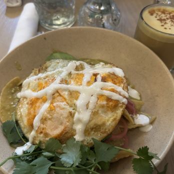 Café Fig - Chilaquiles and cacao latte - Cafes Near Me - Los Angeles, California