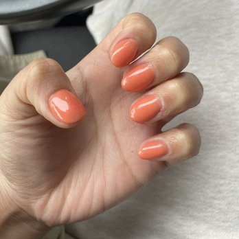 Dipped - Lily reshaped and added a coat - Nail Salons Near Me - Lake Oswego, Oregon
