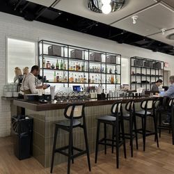 Trendy bar inside the restaurant.