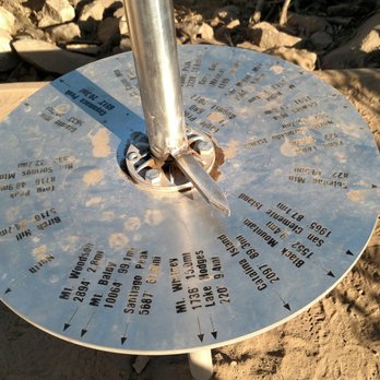 Iron Mountain - Compass at the summit indicating the distance to other landmarks - Hiking Near Me - Poway, California