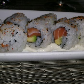 One Flew South - Salmon avacado roll. Not bad, nice spice to it and the Greek yogurt was a nice surprise. - New American Near Me - Atlanta, Georgia One Flew South - Salmon avacado roll. Not bad, nice spice to it and the Greek yogurt was a nice surprise. - New American Near Me - Atlanta, Georgia