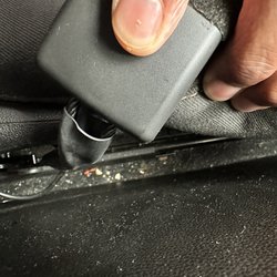 Crumbs between the seat