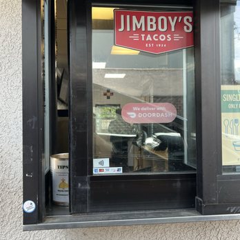 Jimboy's Tacos - Drive-thru window showing DoorDash sign. Maybe that's the extra wait time? - Mexican Near Me - Sacramento, California Jimboy's Tacos - Drive-thru window showing DoorDash sign. Maybe that's the extra wait time? - Mexican Near Me - Sacramento, California