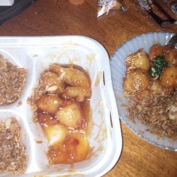 Happy Garden Restaurant - Two people can eat the small portion my plate. comes with egg roll my son had that. :)