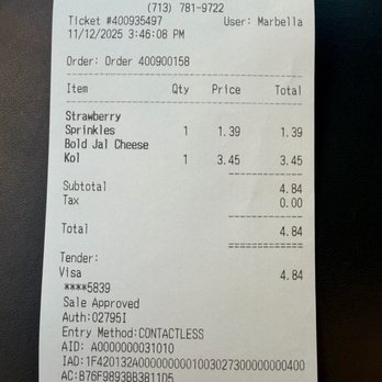 Shipley Do-Nuts - Receipt - Donuts Near Me - Houston, Texas