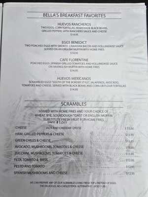 Menu photo 4 Bella’s Cafe Boulder Creek, CA