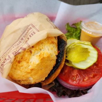The Hitching Post 2 - Vegan Mushroom Burger, gluten free bread - Steakhouses Near Me - Buellton, California The Hitching Post 2 - Vegan Mushroom Burger, gluten free bread - Steakhouses Near Me - Buellton, California