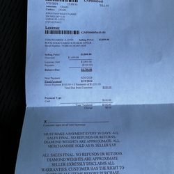 Golden Nugget Pawn & Jewlery - Lay away receipt