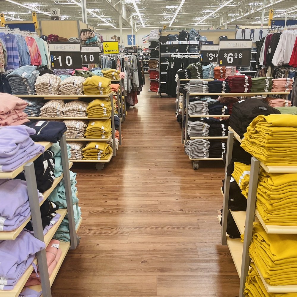 Walmart Supercenter - rows of clothing on display - Department Stores Near Me - Cibolo, Texas Walmart Supercenter - rows of clothing on display - Department Stores Near Me - Cibolo, Texas
