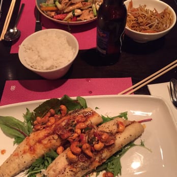 Saba - Sea bass and steamed jasmine rice and phad prik sod  chicken wings to DIE for!!! - Thai Near Me - Dublin, D