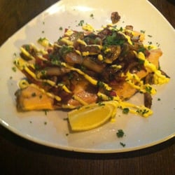 Ubiquitous Restaurant & Bar - Filet of Trout with bacon and mushrooms.
