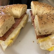 Photo of Vic's Bagels - Bethlehem, PA, United States. Pork-roll egg and cheese (very good!)