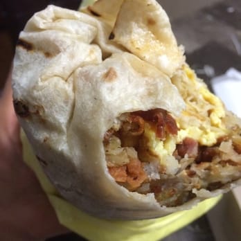 Lucky Boy - Bacon and sausage breakfast burrito - Burgers Near Me - Pasadena, California