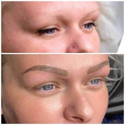 Beauty By Lan - My beautiful ombre powder brows with nano strokes over the powder brow