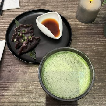 Wild Tea Leaf - Matcha Latte & Blue Corn Dumplings - Tea Rooms Near Me - Santa Barbara, California Wild Tea Leaf - Matcha Latte & Blue Corn Dumplings - Tea Rooms Near Me - Santa Barbara, California