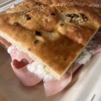 Gioia Vita Caffè - Mortadella, burrata, and pistachio spread focaccia. - Gelato Near Me - San Diego, California