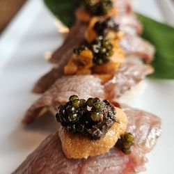 Takara Sushi Pdx Pearl District - Kobe beef sushi with caviar, uni, and black truffle - a symphony of OMG flavors and textures in every bite.