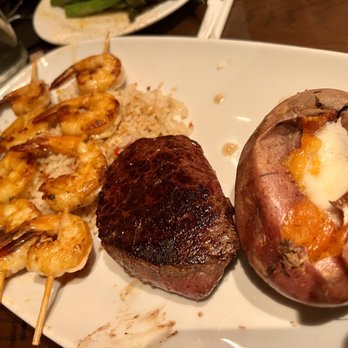 LongHorn Steakhouse - Renegade Sirloin, Idaho Baked Potato, red Redrock Grilled Shrimp over Rice - Steakhouses Near Me - Bayonne, New Jersey LongHorn Steakhouse - Renegade Sirloin, Idaho Baked Potato, red Redrock Grilled Shrimp over Rice - Steakhouses Near Me - Bayonne, New Jersey