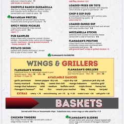 Flanagan's Sports Pub - Menu