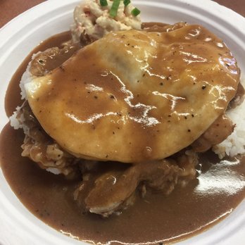 Button Up Cafe - Kalua pig loco moco - Breakfast & Brunch Near Me - Pearl City, Hawaii