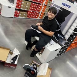Trying on shoes!