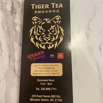 Tiger Tea - Menu - Bubble Tea Near Me - Winston-Salem, North Carolina