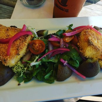 Point Prim Chowder House - Cornmeal crusted haddock with arugula salad - Seafood Near Me - Charlottetown, Prince Edward Island