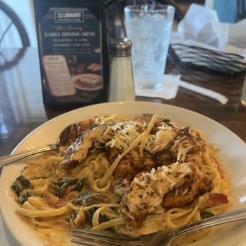 The Library Restaurant & Pub - Cajun Grilled Chicken Alfredo - Steakhouses Near Me - Indianapolis, Indiana The Library Restaurant & Pub - Cajun Grilled Chicken Alfredo - Steakhouses Near Me - Indianapolis, Indiana