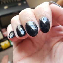 Worst salon ever. These are their finished coffin cut nails.