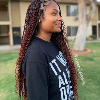 Kyearahs Beauty - Medium Boho box braids - Hair Stylists Near Me Kyearahs Beauty - Medium Boho box braids - Hair Stylists Near Me