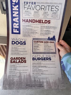 Menu photo 2 Frank’s Mill Creek, CA Menu photo 2 Frank’s Mill Creek, CA