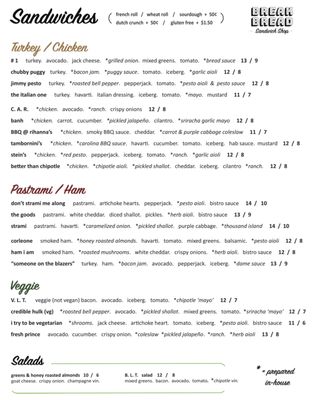 Menu photo 2 Break Bread - Pearl Portland, OR Menu photo 2 Break Bread - Pearl Portland, OR