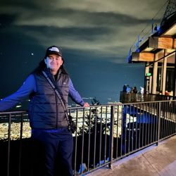 Palm Springs Aerial Tramway - With my Son on the top of the mountain with a beautiful view and restaurant