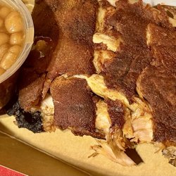 Rebel Chick BBQ - 1/4 rack of ribs and smoked baked beans.