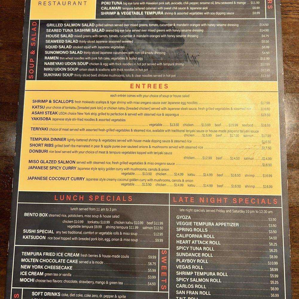 Asahi Sushi Bar - Menu - Japanese Near Me - Orem, Utah