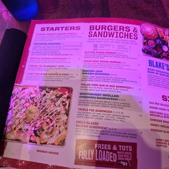 Ole Red - Our part of the menu we ordered from. - Southern Near Me - Las Vegas, Nevada Ole Red - Our part of the menu we ordered from. - Southern Near Me - Las Vegas, Nevada