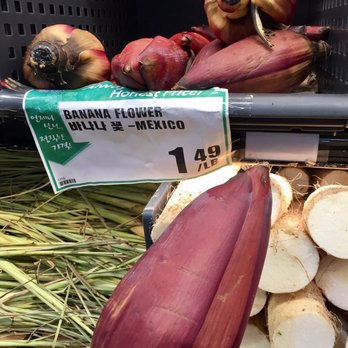H Mart - Banana flowers. This thing is always served fresh with Phad Thai in Thailand. Always!!! - International Grocery Near Me - Bellevue, Washington H Mart - Banana flowers. This thing is always served fresh with Phad Thai in Thailand. Always!!! - International Grocery Near Me - Bellevue, Washington