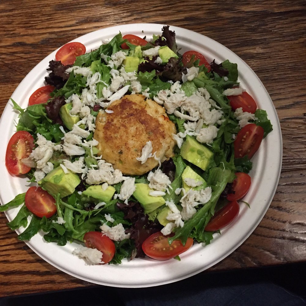 Lobster West - Crab Cake Salad - Seafood Near Me - Encinitas, California Lobster West - Crab Cake Salad - Seafood Near Me - Encinitas, California