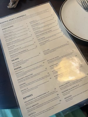 Menu photo 2 Doppio Zero Campbell Campbell, CA