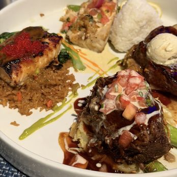 RumFire Poipu Beach - Misoyaki Butterfish* Boneless Short Rib Hawaiian Fresh Fish & Roasted Succotash* - Seafood Near Me - Koloa, Hawaii