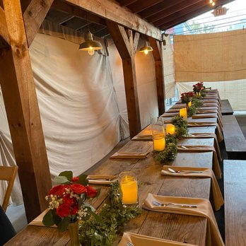 The Cask and Rasher - a long table with place settings - Pubs Near Me - Coxsackie, New York The Cask and Rasher - a long table with place settings - Pubs Near Me - Coxsackie, New York